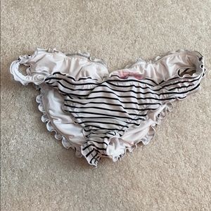Black and White Striped Bikini Bottoms